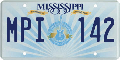 MS license plate MPI142