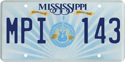 MS license plate MPI143