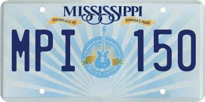 MS license plate MPI150