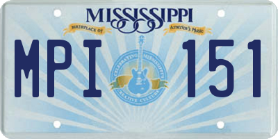 MS license plate MPI151