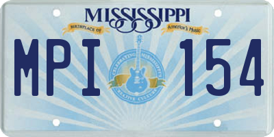 MS license plate MPI154
