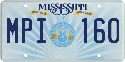 MS license plate MPI160