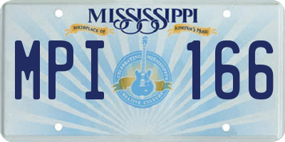 MS license plate MPI166