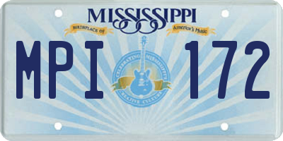 MS license plate MPI172