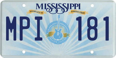 MS license plate MPI181