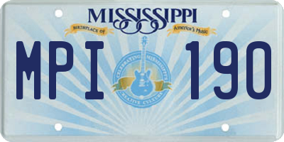 MS license plate MPI190