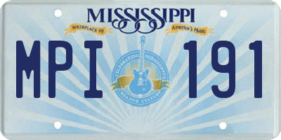 MS license plate MPI191