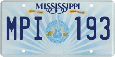 MS license plate MPI193