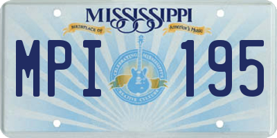 MS license plate MPI195