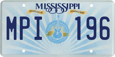MS license plate MPI196