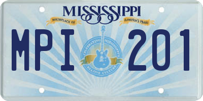 MS license plate MPI201