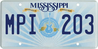 MS license plate MPI203