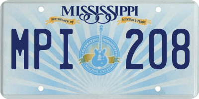 MS license plate MPI208