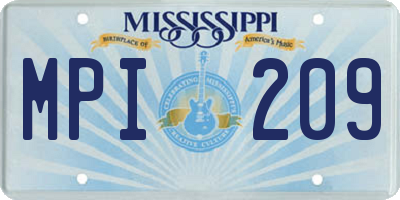 MS license plate MPI209