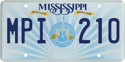 MS license plate MPI210
