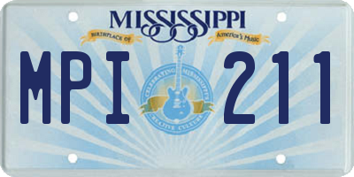 MS license plate MPI211