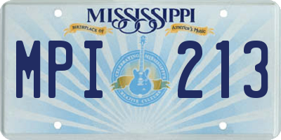MS license plate MPI213