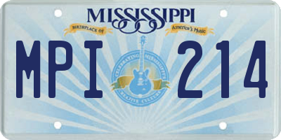 MS license plate MPI214