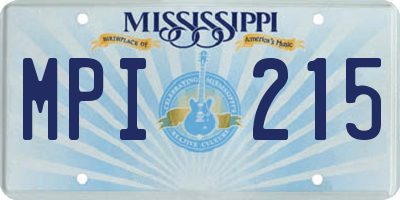 MS license plate MPI215