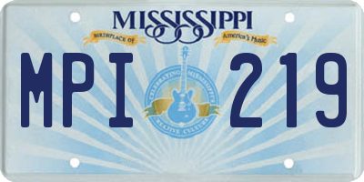 MS license plate MPI219