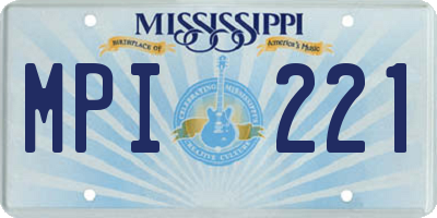MS license plate MPI221