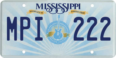 MS license plate MPI222