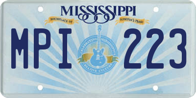 MS license plate MPI223