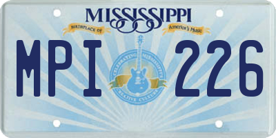 MS license plate MPI226