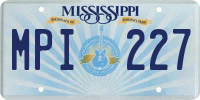 MS license plate MPI227