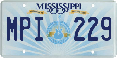MS license plate MPI229