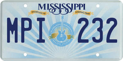 MS license plate MPI232