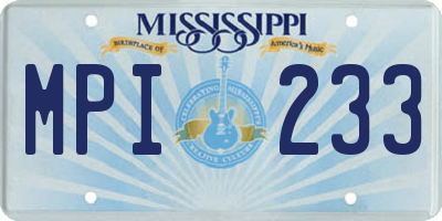 MS license plate MPI233