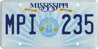 MS license plate MPI235