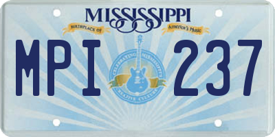 MS license plate MPI237