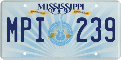 MS license plate MPI239
