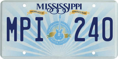 MS license plate MPI240