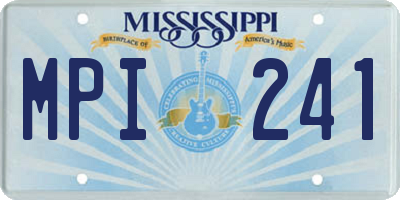 MS license plate MPI241