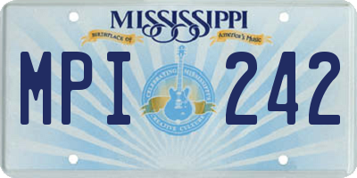 MS license plate MPI242