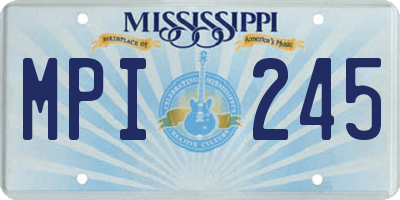 MS license plate MPI245