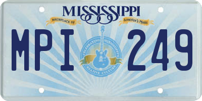 MS license plate MPI249