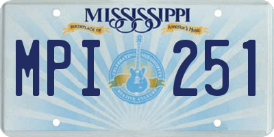 MS license plate MPI251