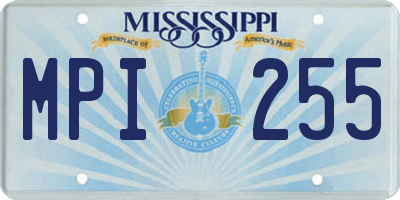 MS license plate MPI255