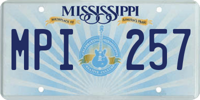 MS license plate MPI257