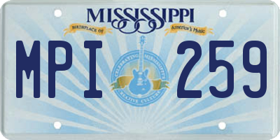 MS license plate MPI259