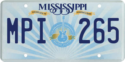 MS license plate MPI265