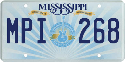 MS license plate MPI268