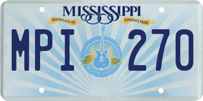 MS license plate MPI270