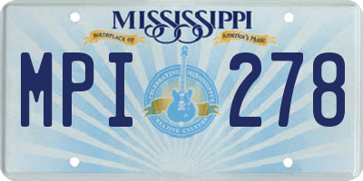 MS license plate MPI278
