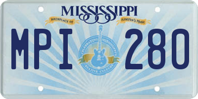 MS license plate MPI280