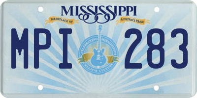 MS license plate MPI283